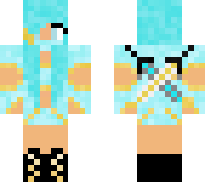gold in the ocean with gold bangs