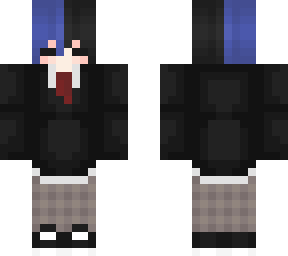 half blue half black