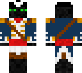 original green eye enderman in blue revolutionary outfit (with hat)