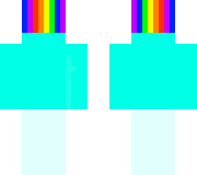 rainbow innna cyan t-shirt and bluish white pants