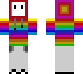 white man with rainbow clothes