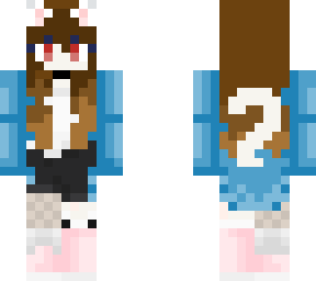 albino cat girl with jean jacket