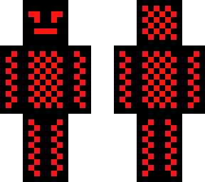 big red pixel man