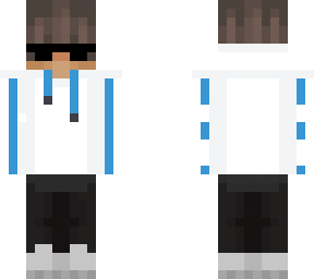 blue striped and white hoodie with sunglasses (boy)