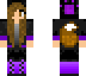 brown hair and tail purple girl.