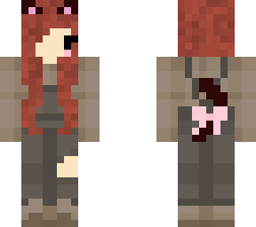 brown hair cat girl overalls v4
