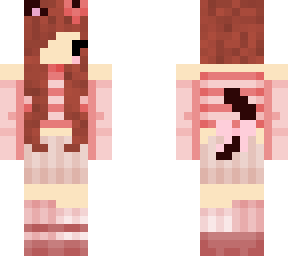 brown hair cat girl pink outfit