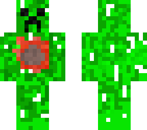 creeper with gunpowder exposed
