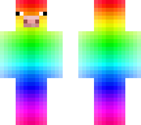 fading rainbow gradient pig