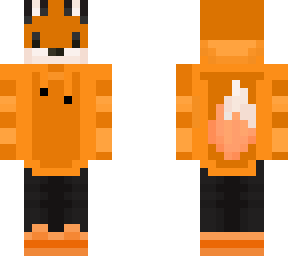 fox with orange hoodie