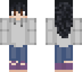 girl with grey hoodie | Minecraft Skin