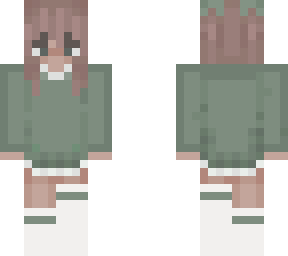 green girl with brown hair