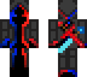half blue half red demon