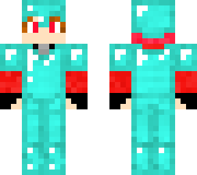 red gamer boy with diamond armor