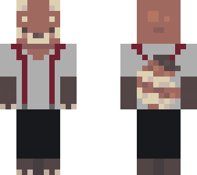 red panda, red suspenders