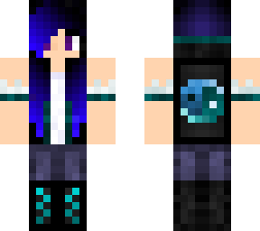 blue violet and cyan girl