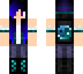 blue violet and cyan girl