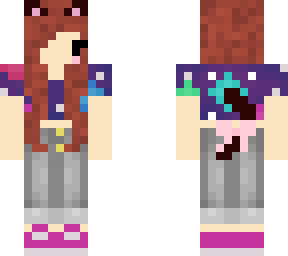 brown hair cat girl galaxy outfit
