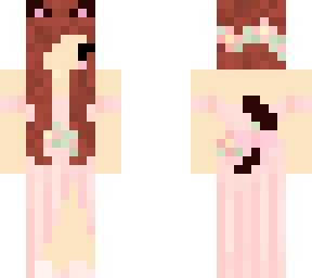 brown hair cat girl pink dress v2