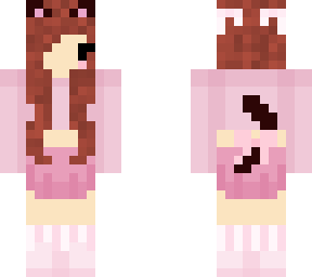 brown hair cat girl pink outfit v2