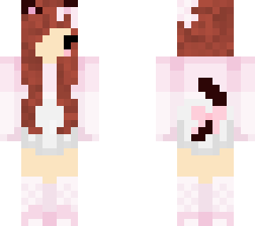 brown hair cat girl pink outfit v3