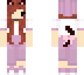 brown hair cat girl pink outfit v4