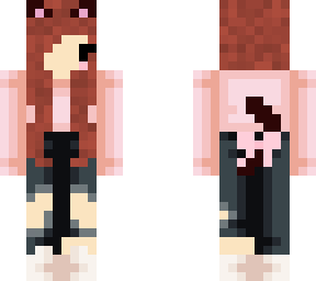 brown hair cat girl pink outfit v5