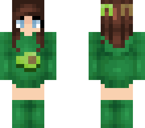 brunette girl in avocado hoodie