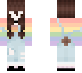 rainbow bun pastel overalls