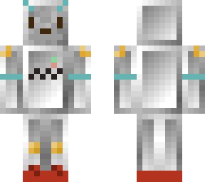 robot with red shoes