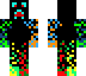 very colorful (red, turquoise, green, blue and yellow) creeper