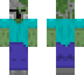 zombie with broken mandalorian helmet