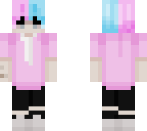 blue and pink split hair v2