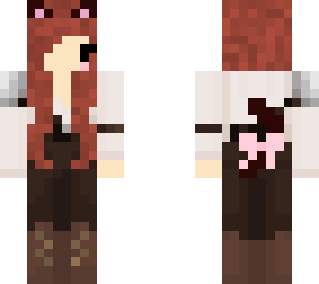 brown hair cat girl brown outfit