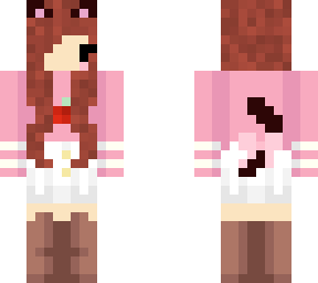 brown hair cat girl pink outfit v6