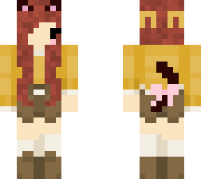 brown hair cat girl yellow outfit