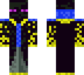 enderman in blue and gold suit