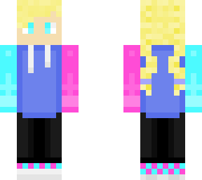 girl with a colorful hoodie?