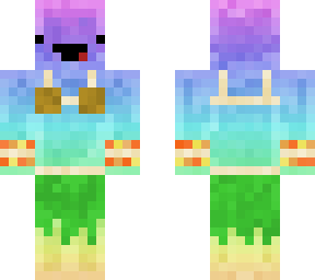 grass skirt, flower band, coconut derp