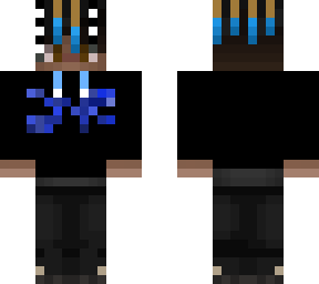 juice wrld revenge hoodie blue hair with sparlkly dread