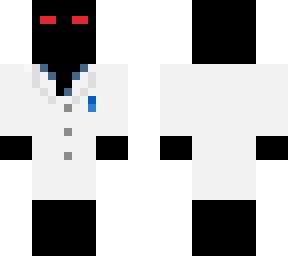 red eyes in lab coat