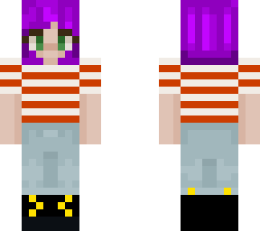 striped shirt purple hair