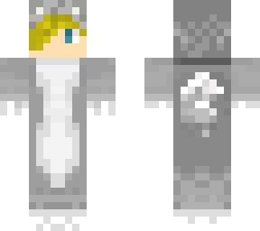 blond boy in a wolf onsie