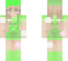 blonde girl in green overalls