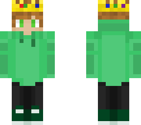 boy in green hoodie with crown