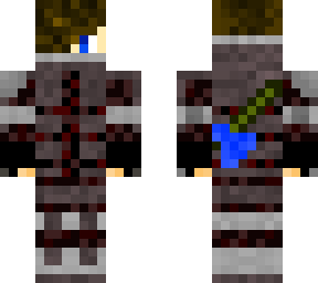 dark anime suit with armor piece and axe