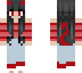 devil girl with red stripped shirt