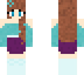 girl in teal and purple
