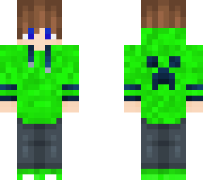 guy in blue and green creeper hoodie
