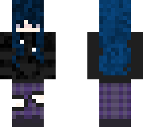 navy blue haired girl